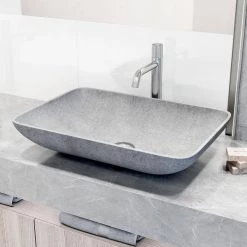 VIGO Concreto Stone 22 in. Concrete Rectangular Vessel Bathroom Sink in Gray 15 VIGO Concreto Stone 22 in. Concrete Rectangular Vessel Bathroom Sink in Gray -Bathroom Sinks Sales gray vigo vessel sinks vg04056 40 1000