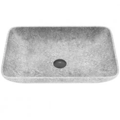 VIGO Concreto Stone 22 in. Concrete Rectangular Vessel Bathroom Sink in Gray
