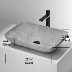 VIGO Concreto Stone 22 in. Concrete Rectangular Vessel Bathroom Sink in Gray 16 VIGO Concreto Stone 22 in. Concrete Rectangular Vessel Bathroom Sink in Gray -Bathroom Sinks Sales gray vigo vessel sinks vg04056 a0 1000
