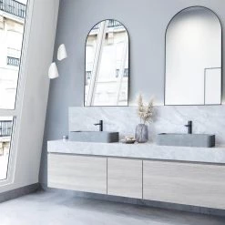 VIGO Concreto Stone 24 in. Concrete Rectangular Vessel Bathroom Sink in Gray 19 VIGO Concreto Stone 24 in. Concrete Rectangular Vessel Bathroom Sink in Gray -Bathroom Sinks Sales gray vigo vessel sinks vg04060 31 1000