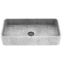 VIGO Concreto Stone 24 in. Concrete Rectangular Vessel Bathroom Sink in Gray