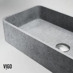 VIGO Concreto Stone 24 in. Concrete Rectangular Vessel Bathroom Sink in Gray 16 VIGO Concreto Stone 24 in. Concrete Rectangular Vessel Bathroom Sink in Gray -Bathroom Sinks Sales gray vigo vessel sinks vg04060 77 1000