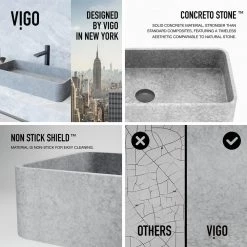 VIGO Concreto Stone 24 in. Concrete Rectangular Vessel Bathroom Sink in Gray 18 VIGO Concreto Stone 24 in. Concrete Rectangular Vessel Bathroom Sink in Gray -Bathroom Sinks Sales gray vigo vessel sinks vg04060 fa 1000
