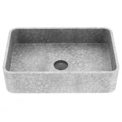 VIGO Concreto Stone 20 in. Concrete Rectangular Vessel Bathroom Sink in Gray
