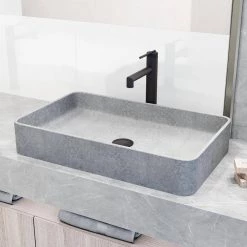 VIGO Rectangular Bathroom Vessel Sink -Bathroom Sinks Sales gray vigo vessel sinks vg04065 44 1000