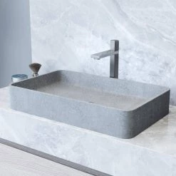 VIGO Rectangular Bathroom Vessel Sink -Bathroom Sinks Sales gray vigo vessel sinks vg04065 4f 1000