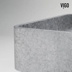 VIGO Rectangular Bathroom Vessel Sink -Bathroom Sinks Sales gray vigo vessel sinks vg04065 c3 1000