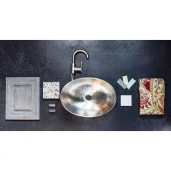 SINKOLOGY Hobbes 19 in. Handcrafted Vessel Sink in Hammered Nickel -Bathroom Sinks Sales hammered nickel sinkology vessel sinks sb305 19n 31 1000