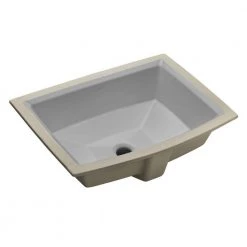 KOHLER Archer Vitreous China Undermount Bathroom Sink with Overflow Drain in Ice Grey