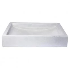 Eden Bath 22 in. Shallow Wave Concrete Rectangular Vessel Sink in Light Gray