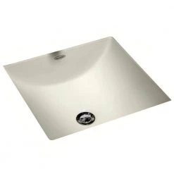 American Standard Studio Carre Square Undercounter Bathroom Sink with Less Faucet Deck in Linen