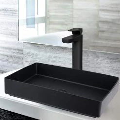 Bathroom Sinks Sales 16 AKDY 20.6 in. W x 13.5 in. L Stainless Steel Vessel Sink with High Arc Faucet and Pop-Up Drain in Matte Black