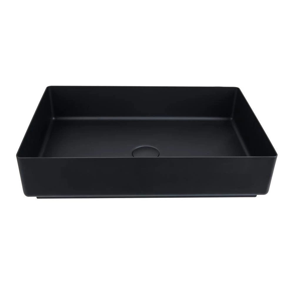 AKDY 20.6 in W x 13.5 in L Stainless Steel Bathroom Vessel Sink with Pop-Up Drain in Matte Black 4 AKDY 20.6 in W x 13.5 in L Stainless Steel Bathroom Vessel Sink with Pop-Up Drain in Matte Black - Image 2