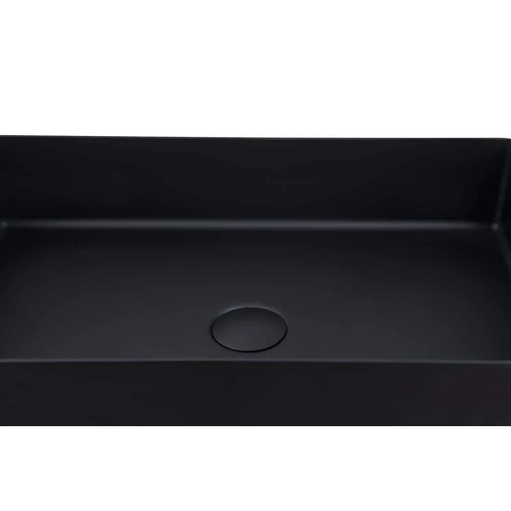 AKDY 20.6 in W x 13.5 in L Stainless Steel Bathroom Vessel Sink with Pop-Up Drain in Matte Black 8 AKDY 20.6 in W x 13.5 in L Stainless Steel Bathroom Vessel Sink with Pop-Up Drain in Matte Black - Image 6