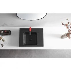 SERENE VALLEY 26 in. Wall-Mount Install or On Countertop Bathroom Composite Sink with Single Faucet Hole in Matte Black -Bathroom Sinks Sales matte black serene valley wall mount sinks svws602 26bk 66 1000