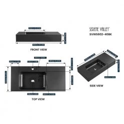 SERENE VALLEY 40 in. Wall-Mount Install or On Countertop Bathroom Sink with Single Faucet Hole in Matte Black -Bathroom Sinks Sales matte black serene valley wall mount sinks svws602 40bk 1f 1000