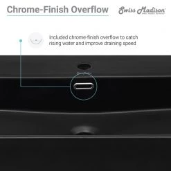 Swiss Madison Claire 24 in. Ceramic Matte Black Console Sink Basin Black Legs -Bathroom Sinks Sales matte black swiss madison console sinks sm cs781 44 1000