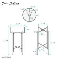 Swiss Madison Monaco Ceramic Matte Black Console Sink Basin and Leg Combo -Bathroom Sinks Sales matte black swiss madison console sinks sm cs800mb 44 1000