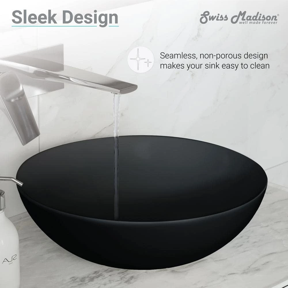 Swiss Madison Classe Vessel Sink in Matte Black 11 Swiss Madison Classe Vessel Sink in Matte Black - Image 9