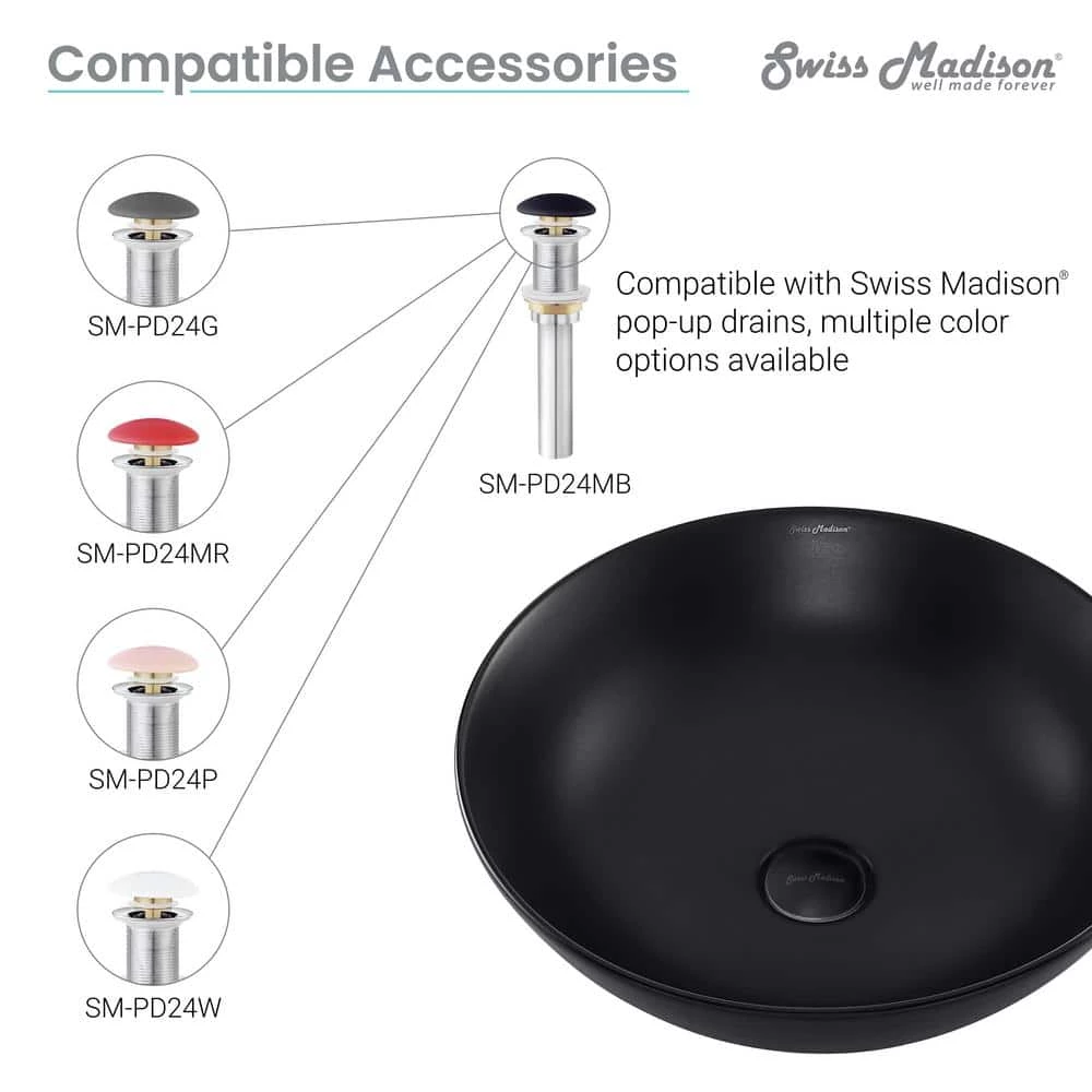 Swiss Madison Classe Vessel Sink in Matte Black 12 Swiss Madison Classe Vessel Sink in Matte Black - Image 10