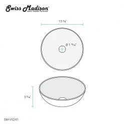 Swiss Madison Classe Vessel Sink in Matte Black 26 Swiss Madison Classe Vessel Sink in Matte Black -Bathroom Sinks Sales matte black swiss madison vessel sinks sm vs241 76 1000