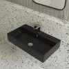 Swiss Madison Claire 22 in. Ceramic Rectangle Wall-Mount Vessel Bathroom Sink in Matte Black