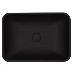 VIGO Matte Shell Sottile Glass Rectangular Vessel Bathroom Sink in Black -Bathroom Sinks Sales matte black vigo vessel sinks vg07110 1d 1000