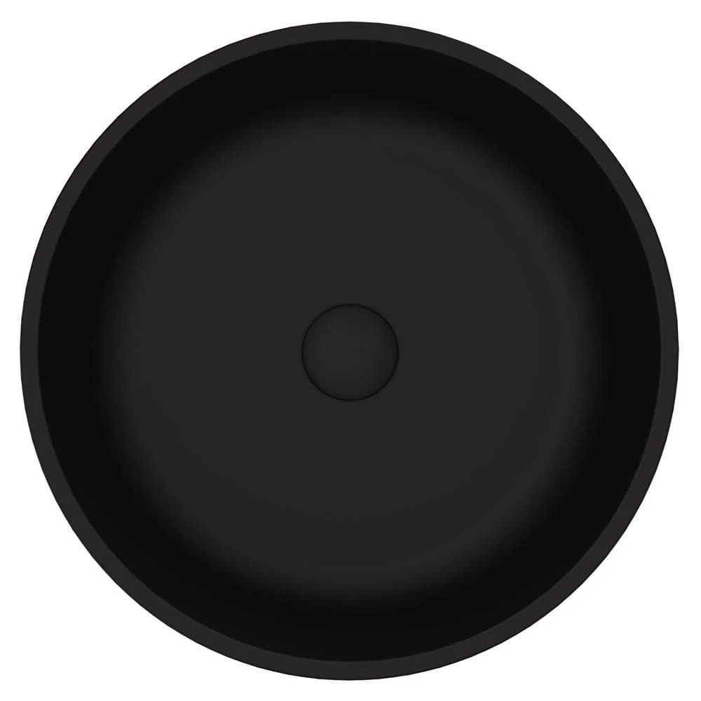 VIGO Matte Shell Modus Glass Round Vessel Bathroom Sink in Black 6 VIGO Matte Shell Modus Glass Round Vessel Bathroom Sink in Black - Image 4
