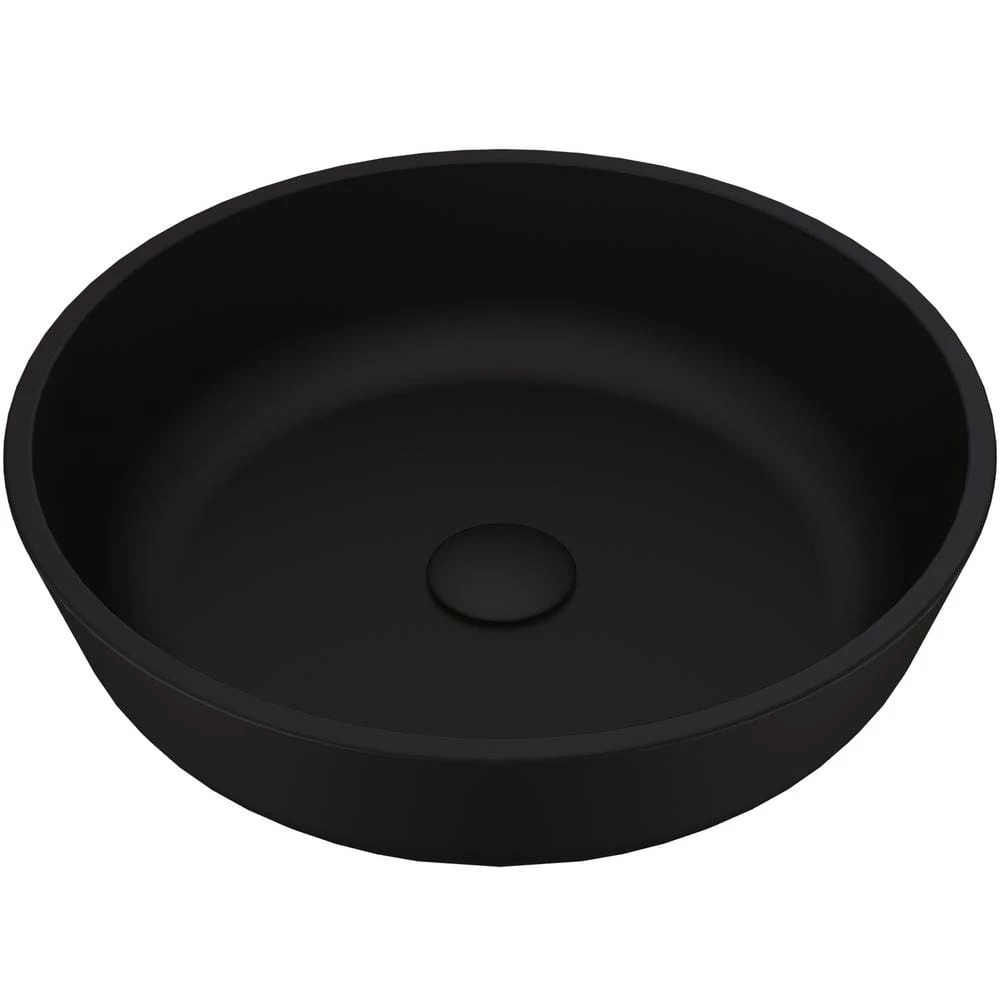 VIGO Matte Shell Modus Glass Round Vessel Bathroom Sink in Black 3 VIGO Matte Shell Modus Glass Round Vessel Bathroom Sink in Black