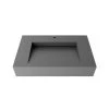 Castellousa Pyramid 30 in. Wall Mount Solid Surface Single-Basin Rectangle Non Vessel Bathroom Sink in Matte Grey -Bathroom Sinks Sales matte gray castellousa wall mount sinks cb gm 2053 30 g 64 1000