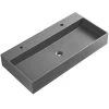 SERENE VALLEY 47 in. Wall-Mount Install or On Countertop Bathroom Sink with Single Faucet Hole in Matte Gray