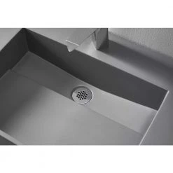 SERENE VALLEY 32 in. Wall-Mount or Countertop Bathroom with Classic Square Bowl Solid Surface in Matte Gray -Bathroom Sinks Sales matte gray wall mount sinks svws612 32gr 76 1000