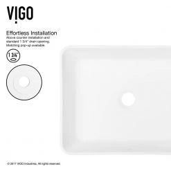 VIGO Matte Stone Marigold Composite Rectangular Vessel Bathroom Sink in White -Bathroom Sinks Sales matte stone vigo vessel sinks vg04003 1d 1000