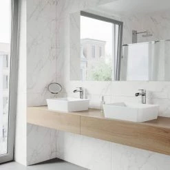 VIGO Matte Stone Marigold Composite Rectangular Vessel Bathroom Sink in White -Bathroom Sinks Sales matte stone vigo vessel sinks vg04003 40 1000