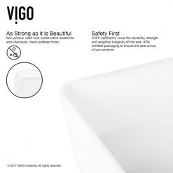 VIGO Matte Stone Marigold Composite Rectangular Vessel Bathroom Sink in White -Bathroom Sinks Sales matte stone vigo vessel sinks vg04003 66 1000