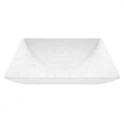 VIGO Matte Stone Hibiscus Composite Square Vessel Bathroom Sink in White