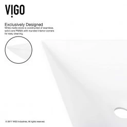 VIGO Matte Stone Hibiscus Composite Square Vessel Bathroom Sink in White -Bathroom Sinks Sales matte stone vigo vessel sinks vg04004 77 1000