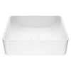 VIGO Matte Stone Amaryllis Composite Rectangular Vessel Bathroom Sink in White