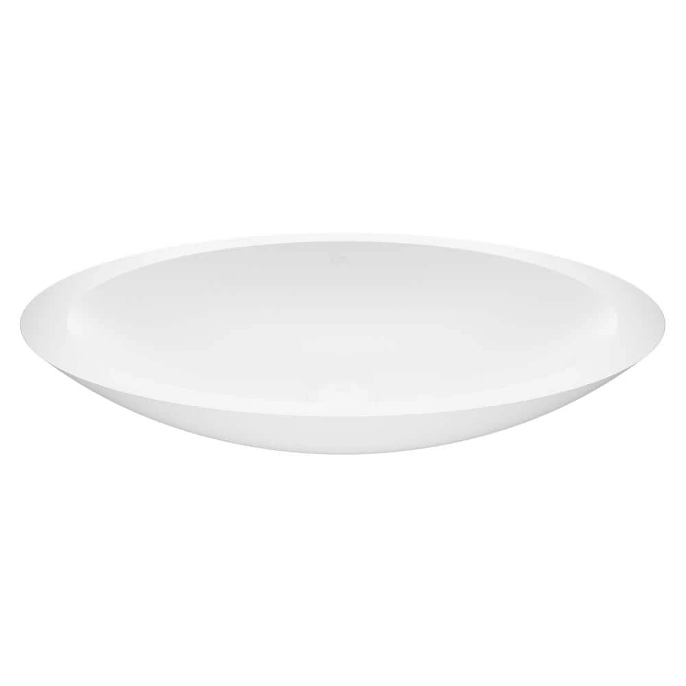 VIGO Matte Stone Wisteria Composite Oval Vessel Bathroom Sink in White 3 VIGO Matte Stone Wisteria Composite Oval Vessel Bathroom Sink in White