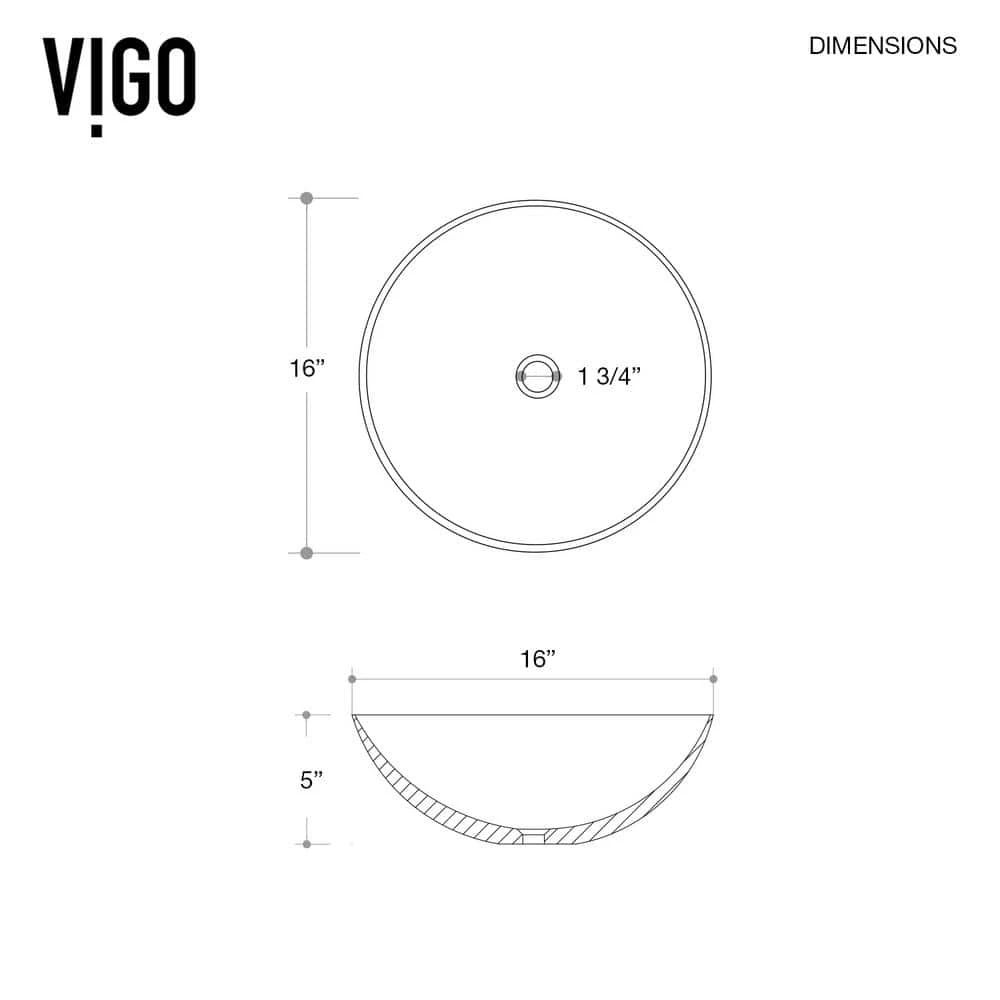 VIGO Matte Stone Lotus Composite Round Vessel Bathroom Sink in White 11 VIGO Matte Stone Lotus Composite Round Vessel Bathroom Sink in White - Image 9