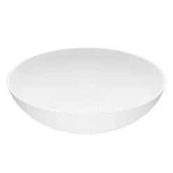 VIGO Matte Stone Lotus Composite Round Vessel Bathroom Sink in White