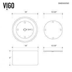 VIGO Matte Stone Anvil Composite Round Vessel Bathroom Sink in White -Bathroom Sinks Sales matte stone vigo vessel sinks vg04016 c3 1000