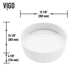 VIGO Matte Stone Starr Composite Round Vessel Bathroom Sink in White -Bathroom Sinks Sales matte stone vigo vessel sinks vg04018 c3 1000