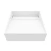 VIGO Matte Stone Starr Composite Square Vessel Bathroom Sink in White