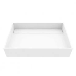 VIGO Matte Stone Montauk Composite Grand Rectangular Vessel Bathroom Sink in White