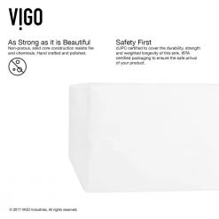 VIGO Matte Stone Dianthus Composite Square Vessel Bathroom Sink in White with Faucet and Pop-Up Drain in Matte Black -Bathroom Sinks Sales matte stone vigo vessel sinks vgt1092mb 66 1000