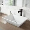 VIGO Matte Stone Vinca Composite Rectangular Vessel Bathroom Sink in White with Faucet and Pop-Up Drain in Antique Bronze -Bathroom Sinks Sales matte stone vigo vessel sinks vgt1211 64 1000
