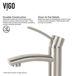 VIGO Matte Stone Vinca Composite Rectangular Vessel Bathroom Sink in White with Faucet and Pop-Up Drain in Brushed Nickel -Bathroom Sinks Sales matte stone vigo vessel sinks vgt1212 44 1000