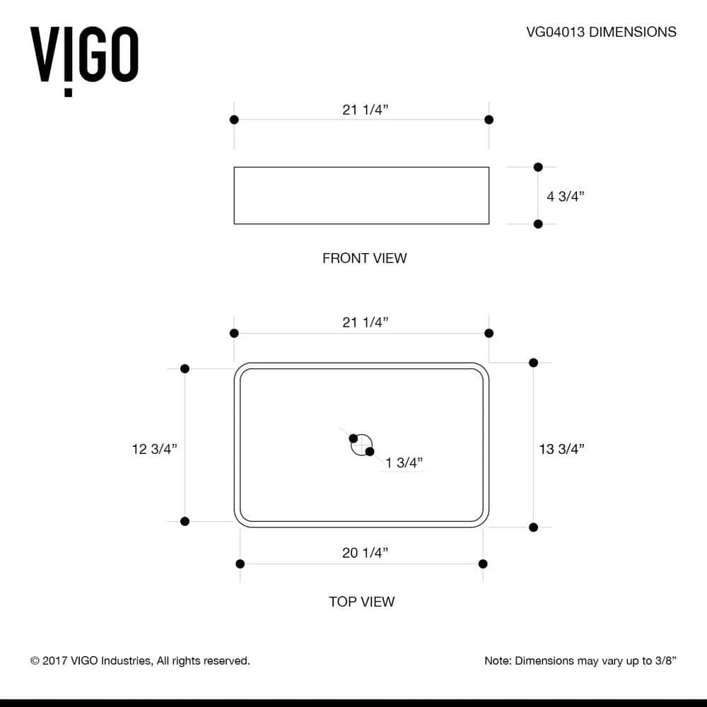 VIGO Matte Stone Magnolia Composite Rectangular Vessel Bathroom Sink in White with Niko Faucet and Pop-Up Drain in Chrome 11 VIGO Matte Stone Magnolia Composite Rectangular Vessel Bathroom Sink in White with Niko Faucet and Pop-Up Drain in Chrome - Image 9