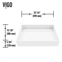 VIGO Matte Stone Montauk Composite Rectangular Vessel Bathroom Sink in White with Niko Faucet and Drain in Matte Black -Bathroom Sinks Sales matte stone vigo vessel sinks vgt2041 1d 1000